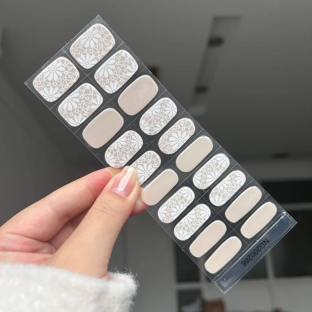 Lily Lace Semi-cured UV Gel Nail Wraps-NG200286
