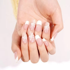 French Bows-cured UV Gel Nail Wraps-NG200424