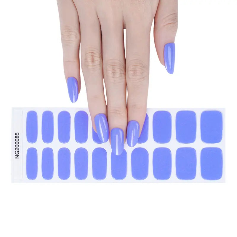 Blue Fluorescent-cured UV Gel Nail Wraps-NG200085