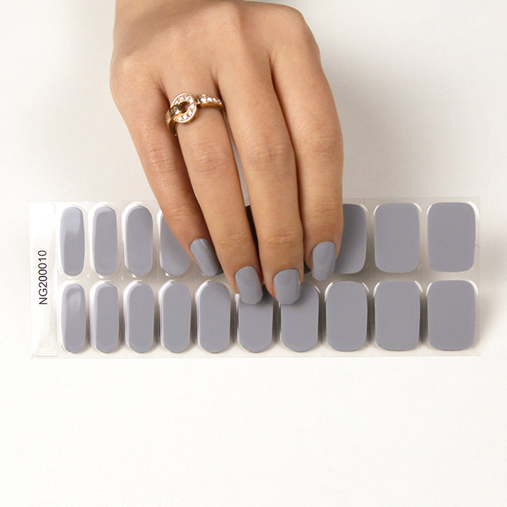 Milky Grey Semi-cured UV Gel Nail Wraps-NG200010