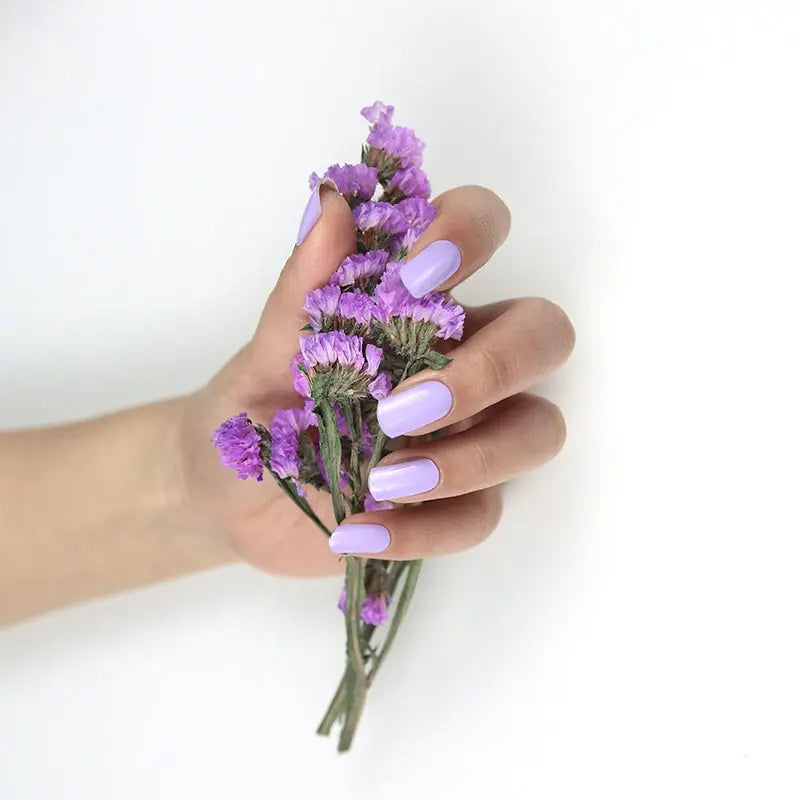 Solid Bright Purple-cured UV Gel Nail Wraps-NG200009