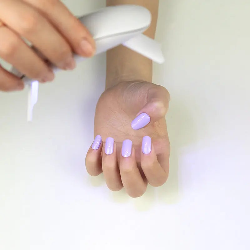 Solid Bright Purple-cured UV Gel Nail Wraps-NG200009
