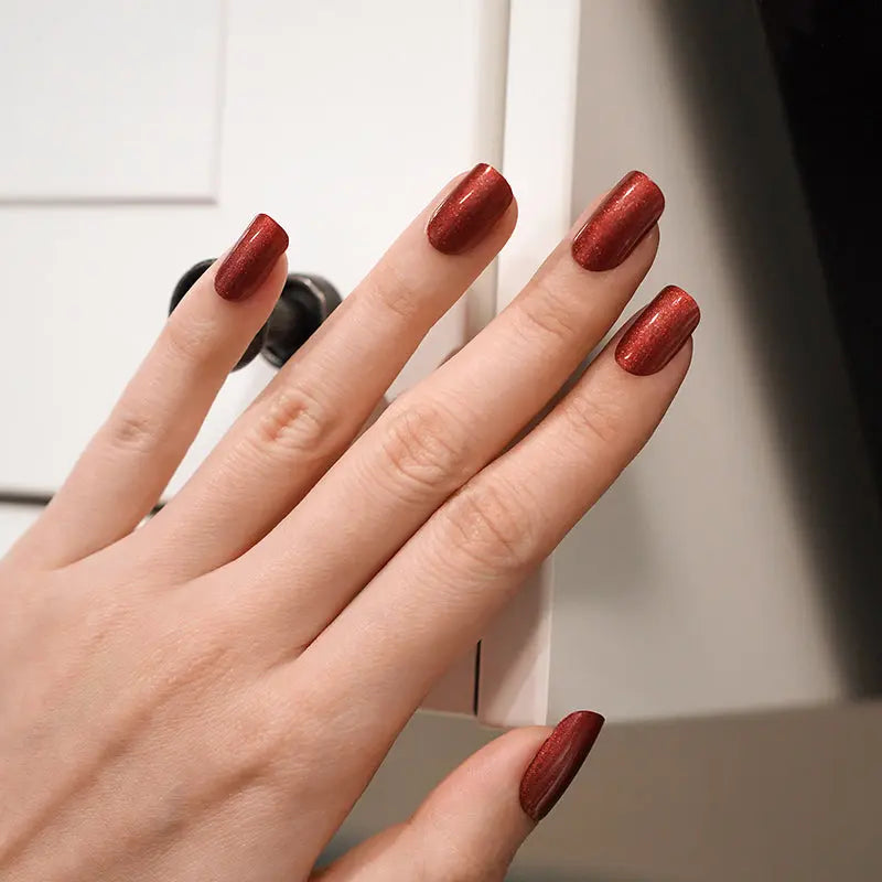 Shimmering Red-cured UV Gel Nail Wraps-NG200184