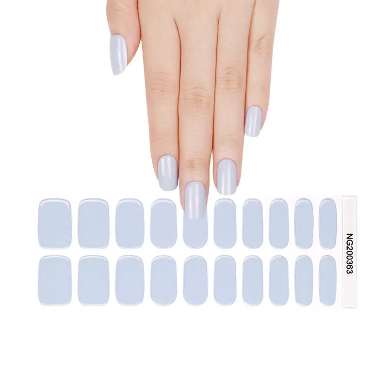 Stone Blue-cured UV Gel Nail Wraps-NG200363