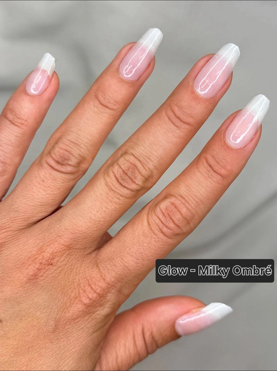 Milky White Ombre Semi-cured UV Gel Nail Wraps-NG200289