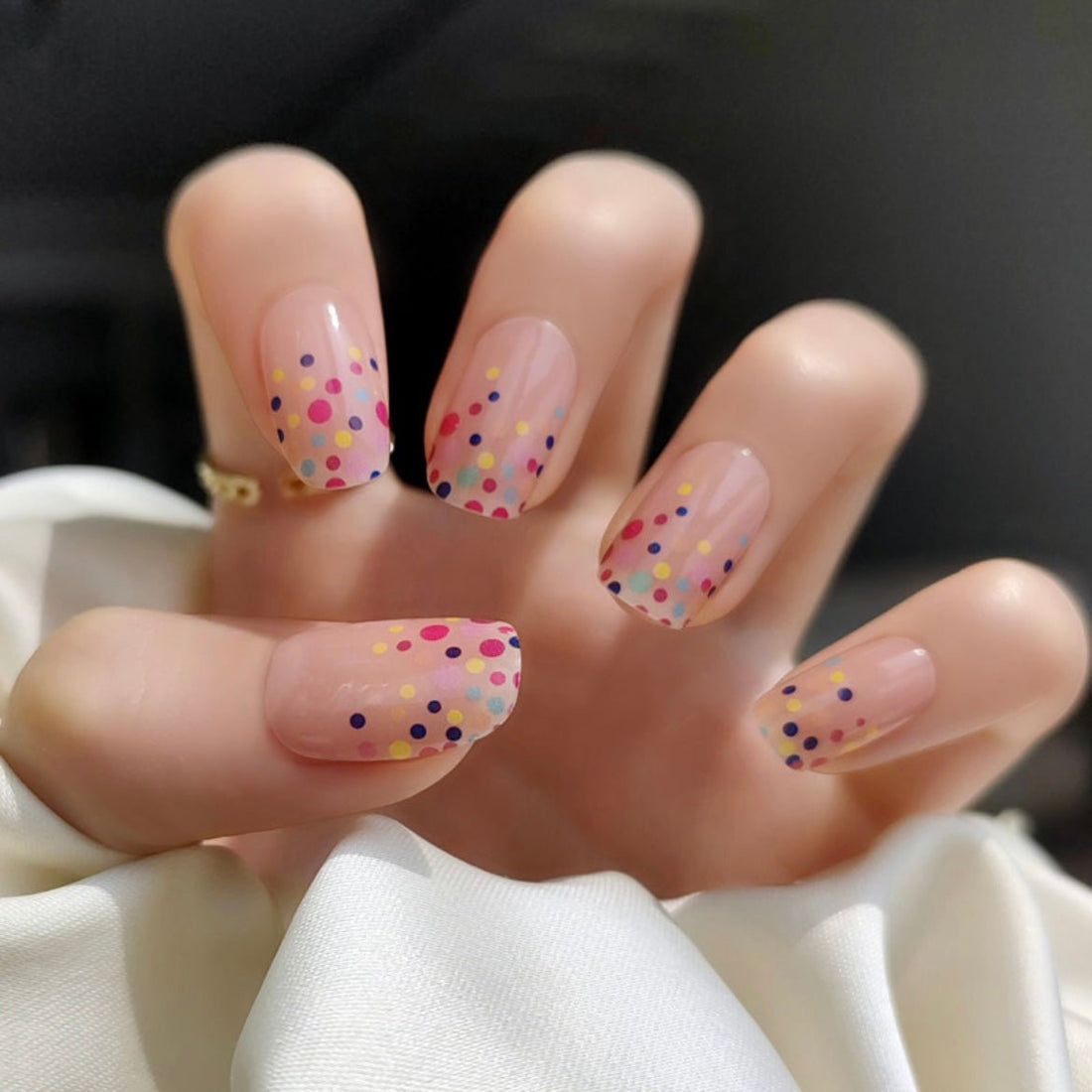 Confetti Dots Semi-cured UV Gel Nail Wraps-NG200076