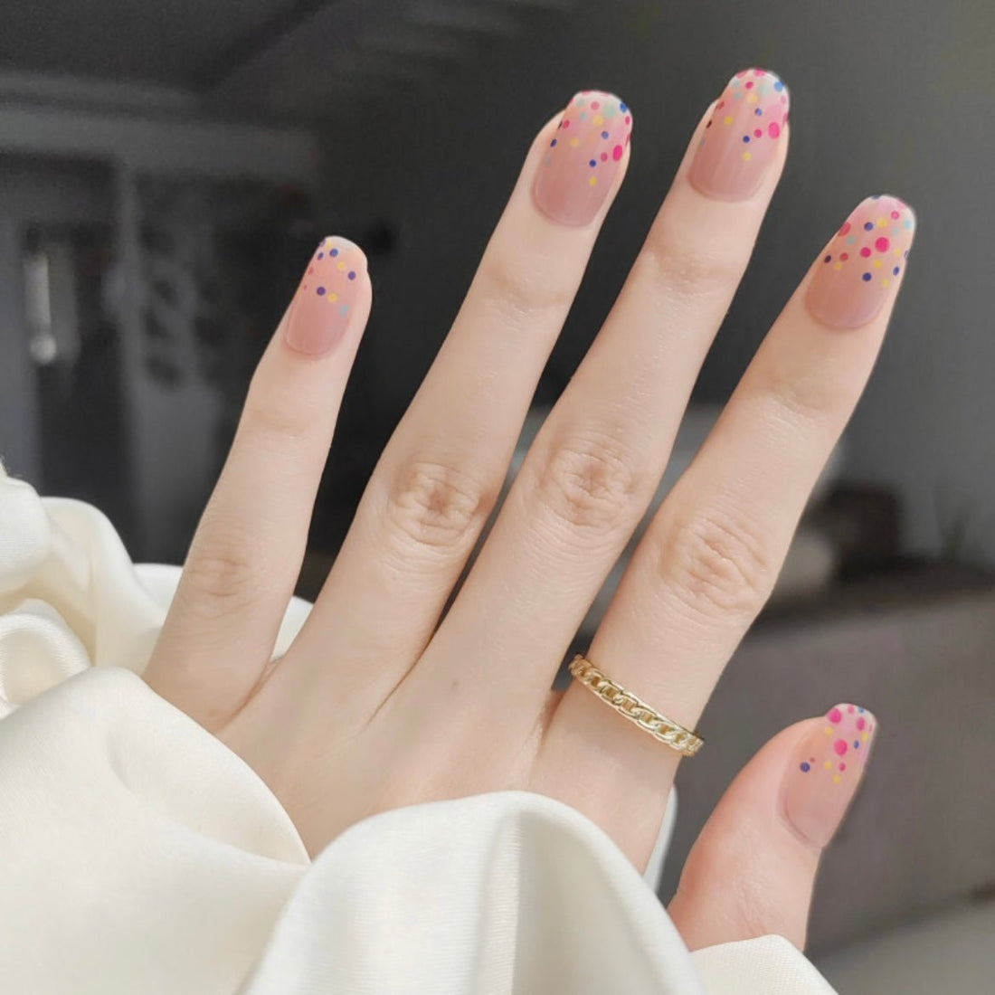 Confetti Dots Semi-cured UV Gel Nail Wraps-NG200076