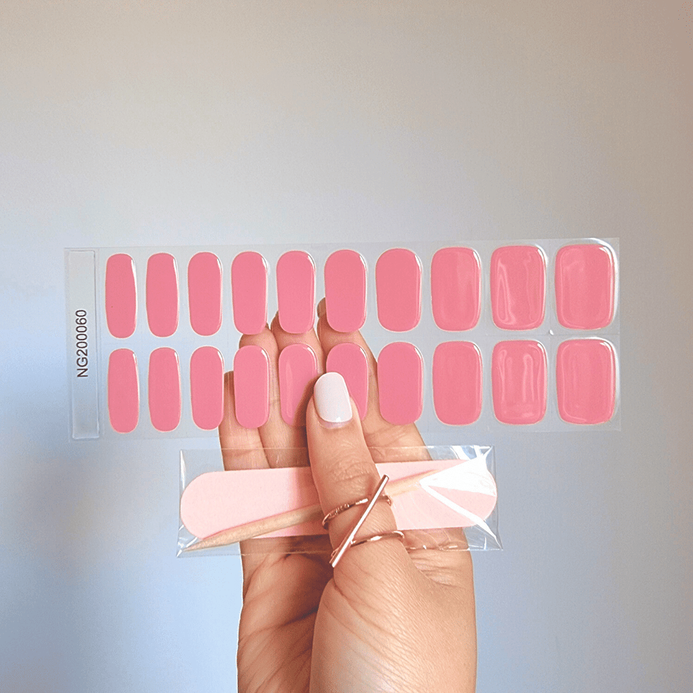 Blushing Pink Semi-cured UV Gel Nail Wraps-NG200060