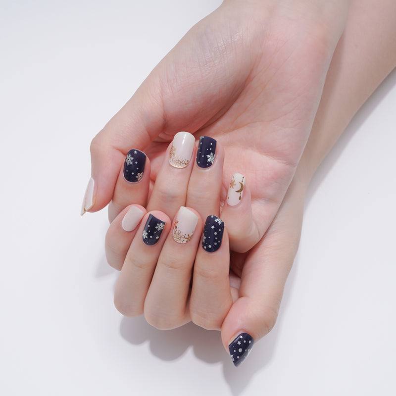 Christmas Night Stars Semi-cured UV Gel Nail Wraps-NG200042