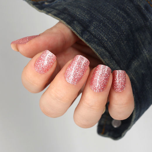 Pink Glitter Semi-cured UV Gel Nail Wraps-NG200149