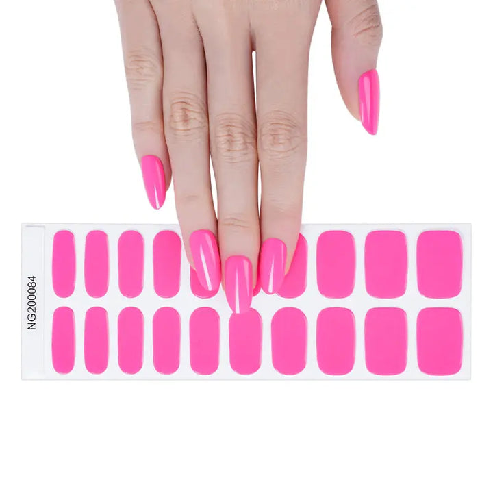 Barbie Pink Design Semi-cured UV Gel Nail Wraps-NG200084