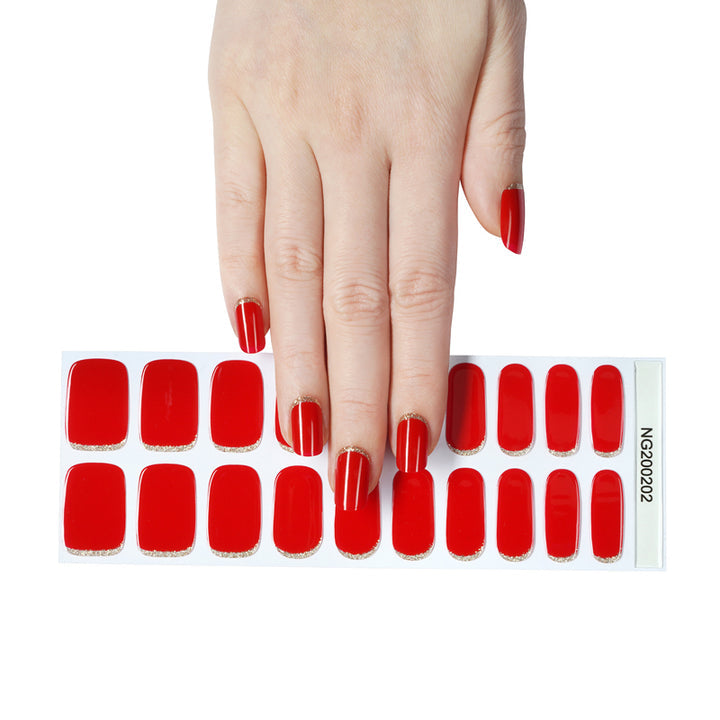 Red Lady Semi-cured UV Gel Nail Wraps-NG200202