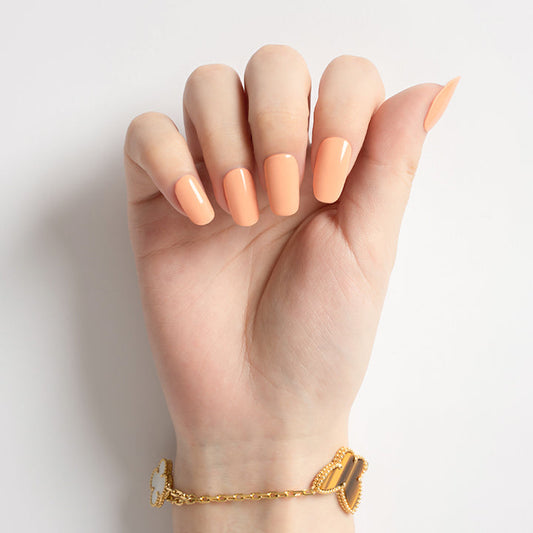 Creamy Peach Semi-cured UV Gel Nail Wraps-NG200070