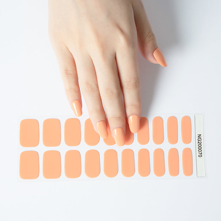 Creamy Peach Semi-cured UV Gel Nail Wraps-NG200070