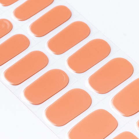 Creamy Peach Semi-cured UV Gel Nail Wraps-NG200070