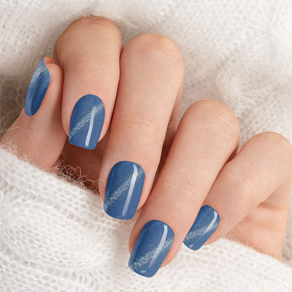 Denim Cat-Eye Semi-cured UV Gel Nail Wraps-NG200170