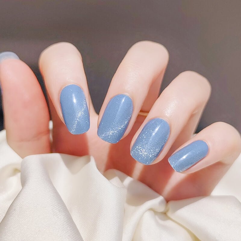 Denim Cat-Eye Semi-cured UV Gel Nail Wraps-NG200170