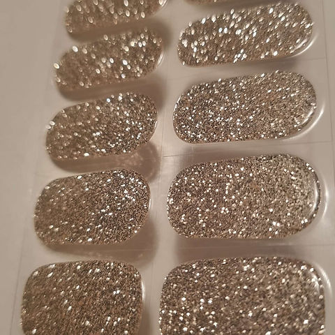 Golden Glitter Semi-cured UV Gel Nail Wraps-NG200125