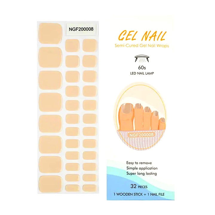 Toenail Semi-cured UV Gel Wraps - Tan Toes-NGF200008