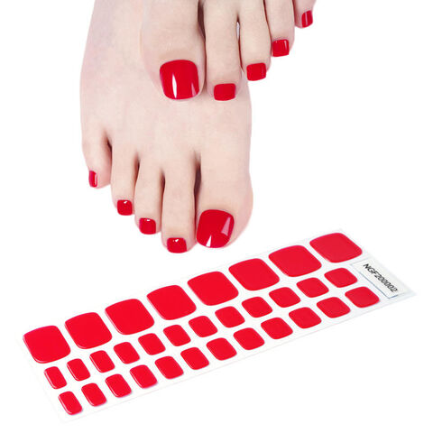 Toenail Semi-cured UV Gel Wraps - Red Toes-NGF200002