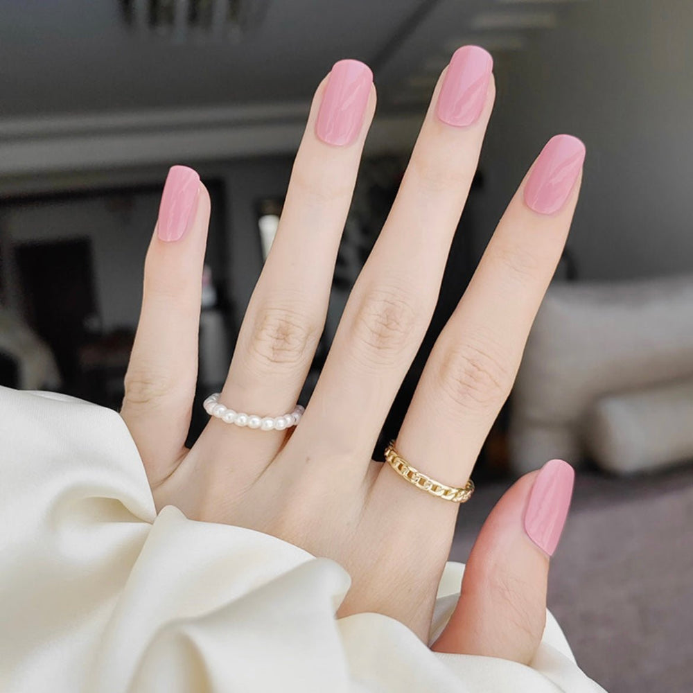 Blushing Pink Semi-cured UV Gel Nail Wraps-NG200060