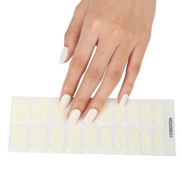 White Semi-cured UV Gel Nail Wraps-NG200031