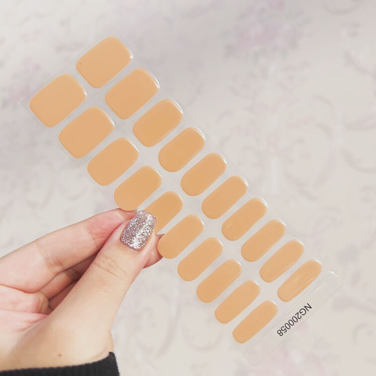 Cappuccino Semi-cured UV Gel Nail Wraps-NG200058