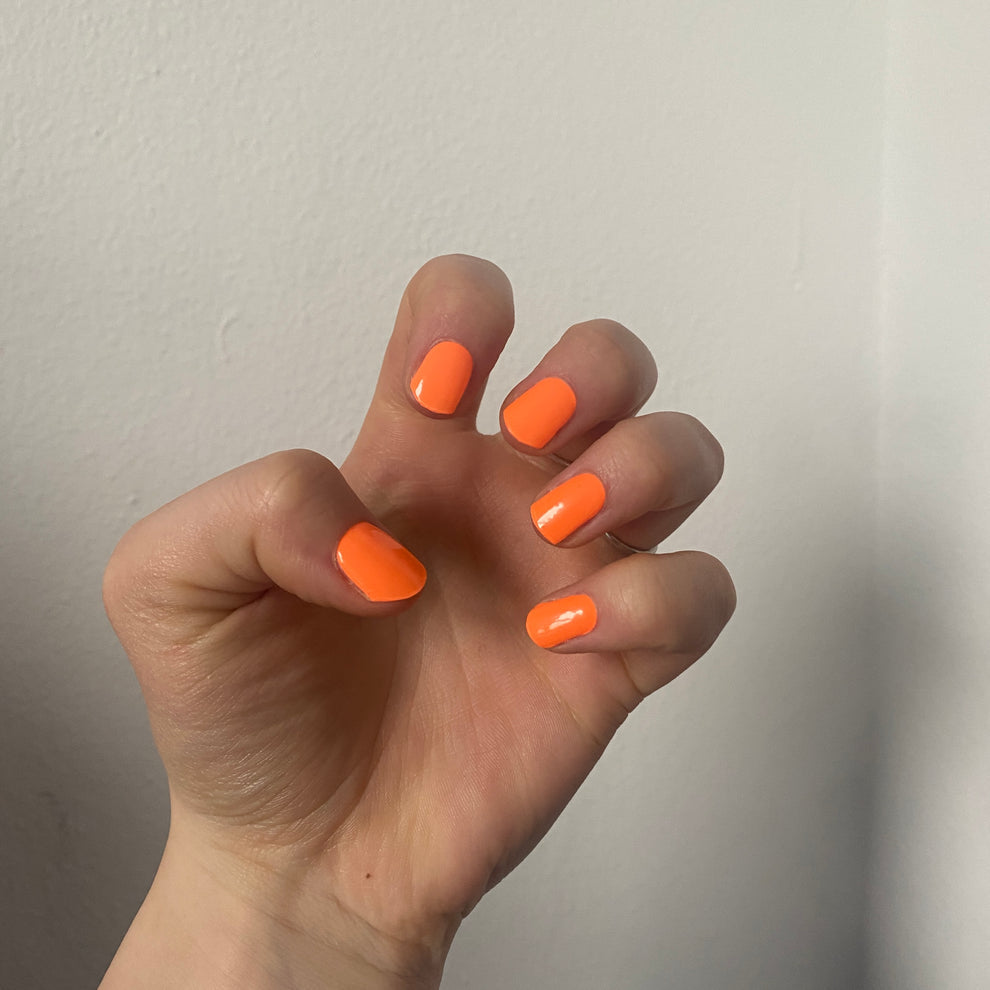 Neon Orange Semi-cured UV Gel Nail Wraps-NG200103