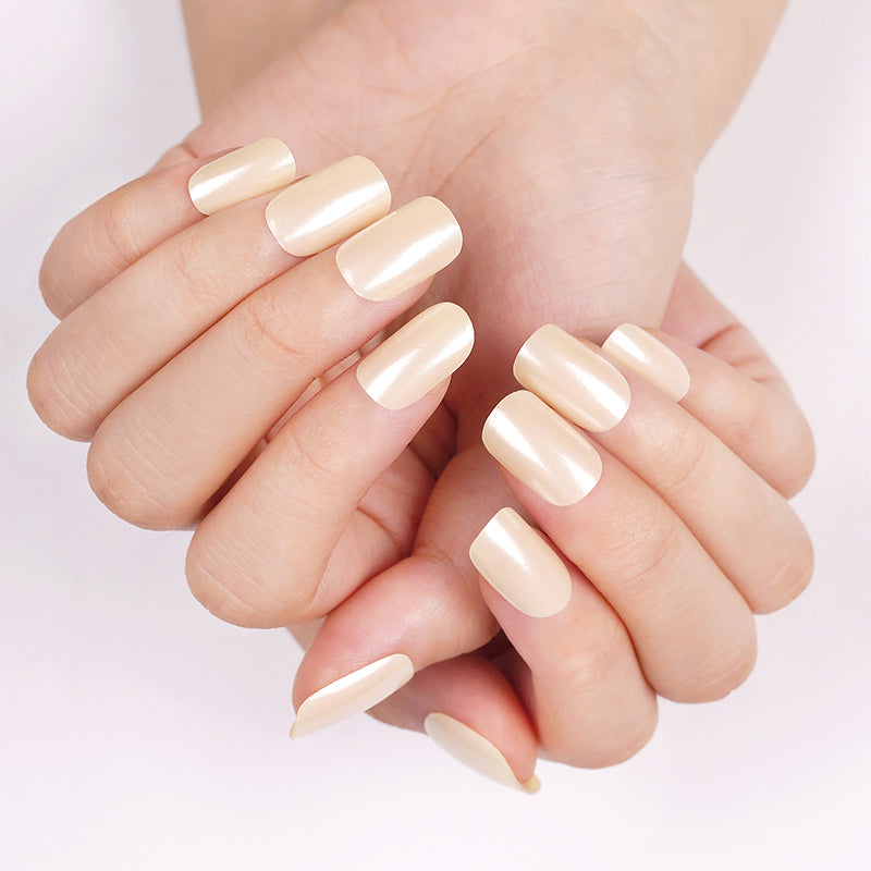 Vanilla Pearlescent Semi-cured UV Gel Nail Wraps-NG200280