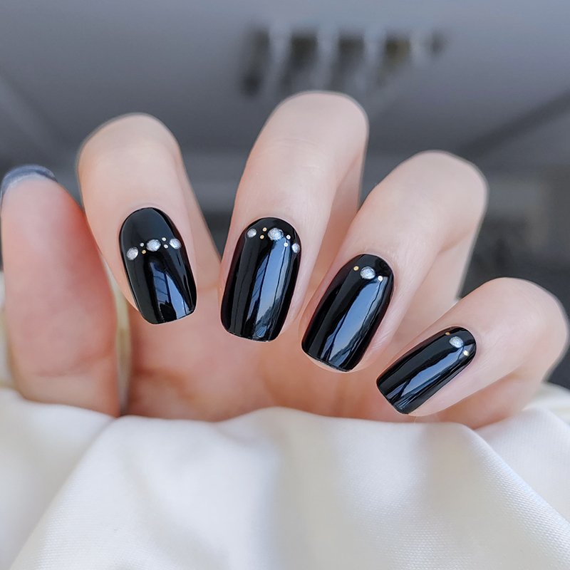 Black Diamonds Semi-cured UV Gel Nail Wraps-NG200147