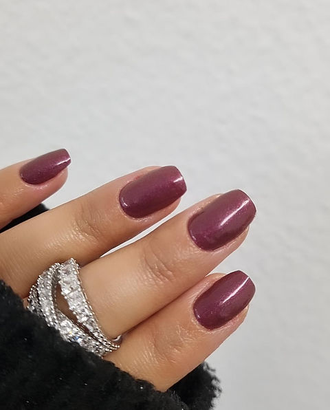 Plum Glitter Semi-cured UV Gel Nail Wraps-NG200183