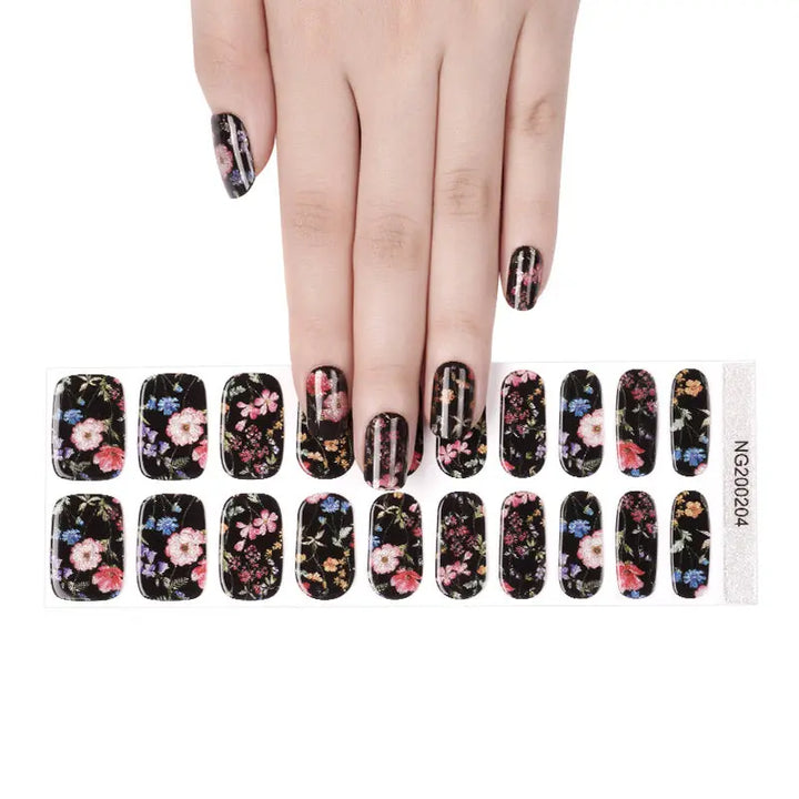 Flower Garden Semi-cured UV Gel Nail Wraps-NG200204