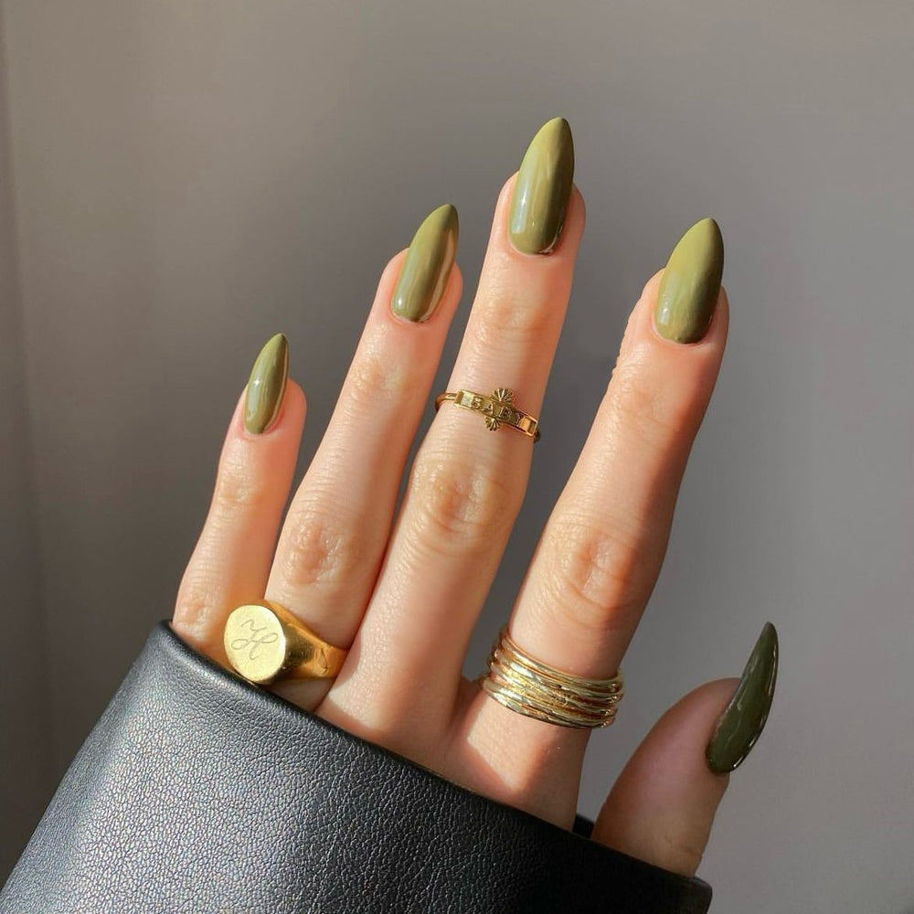 Olive Semi-cured UV Gel Nail Wraps-NG200028