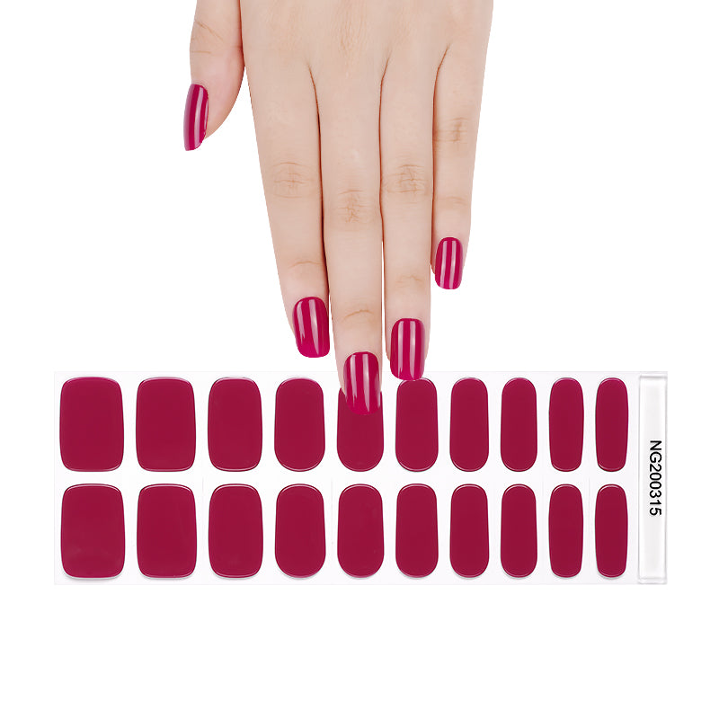 Berry Crush Semi-cured UV Gel Nail Wraps-NG200315