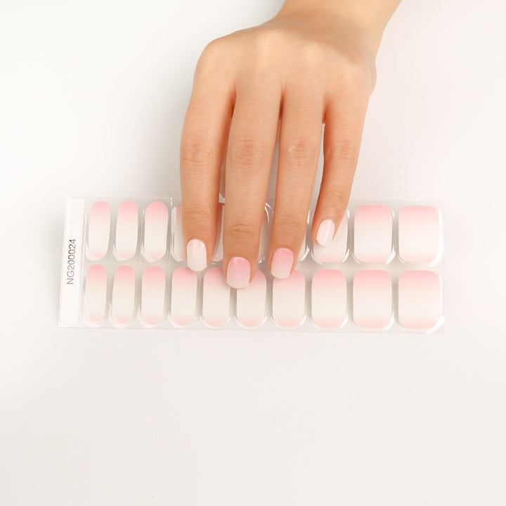 Baby Pink Ombre Semi-cured UV Gel Nail Wraps-NG200024