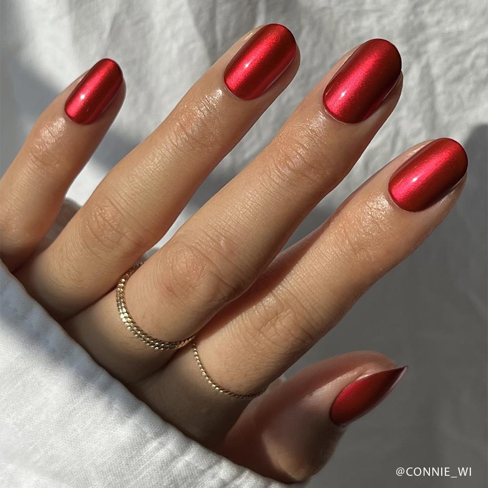 Metallic Red Semi-cured UV Gel Nail Wraps-NG200099