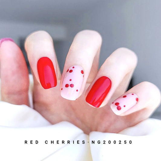 Red Cherries Semi-cured UV Gel Nail Wraps-NG200250