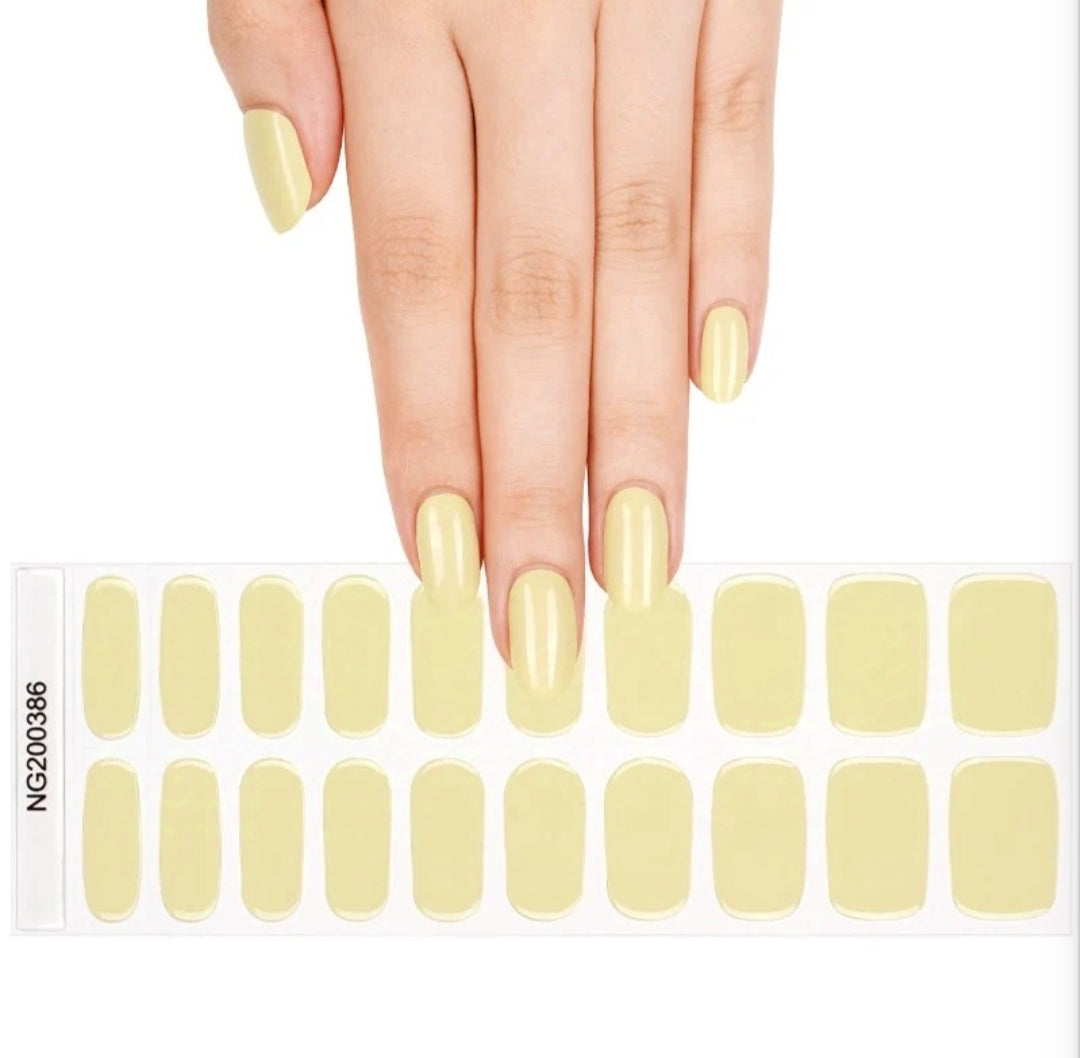 Lemon Sorbet Semi-cured UV Gel Nail Wraps-NG200386