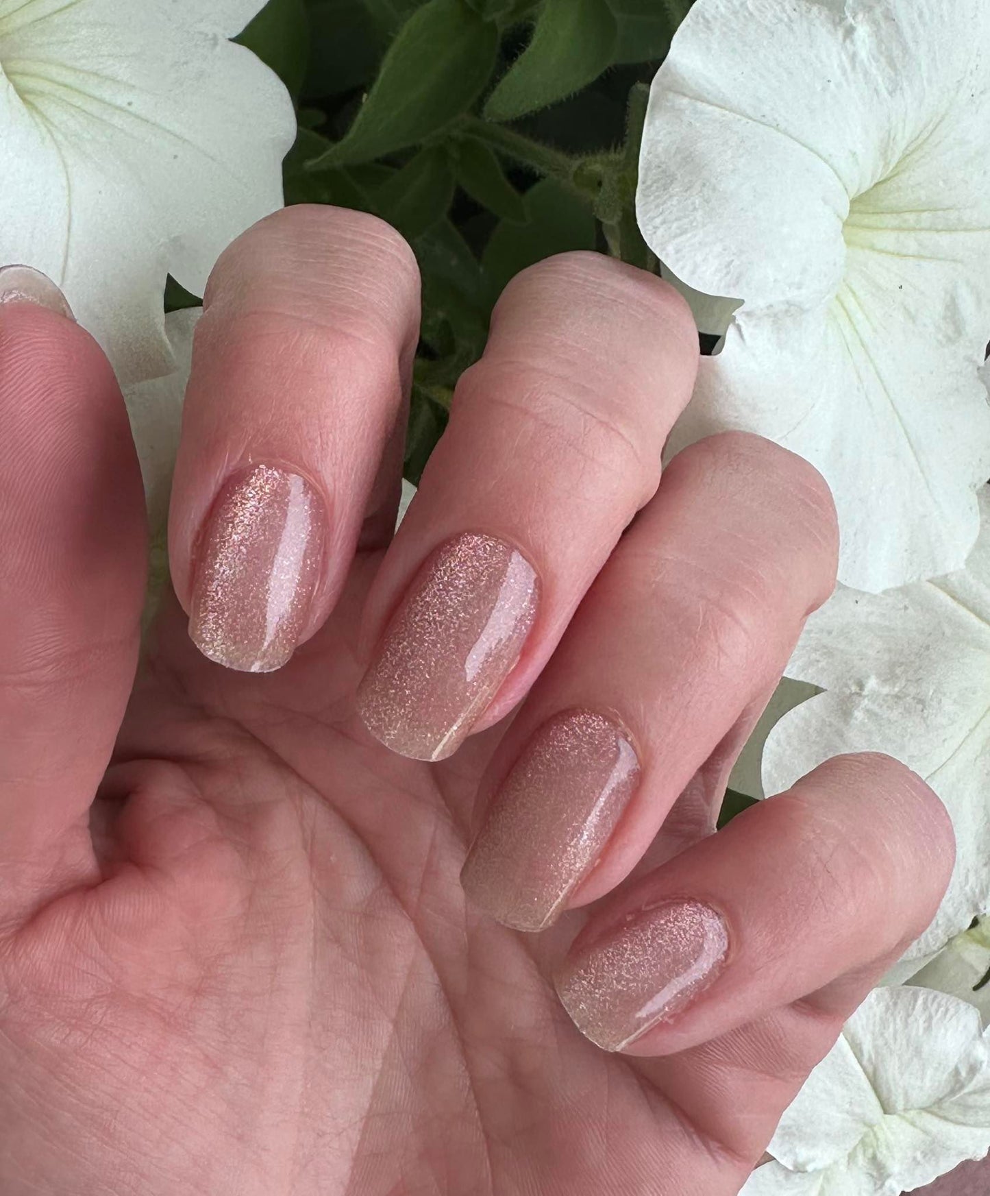 Peachy Cat-Eye Semi-cured UV Gel Nail Wraps-NG200382