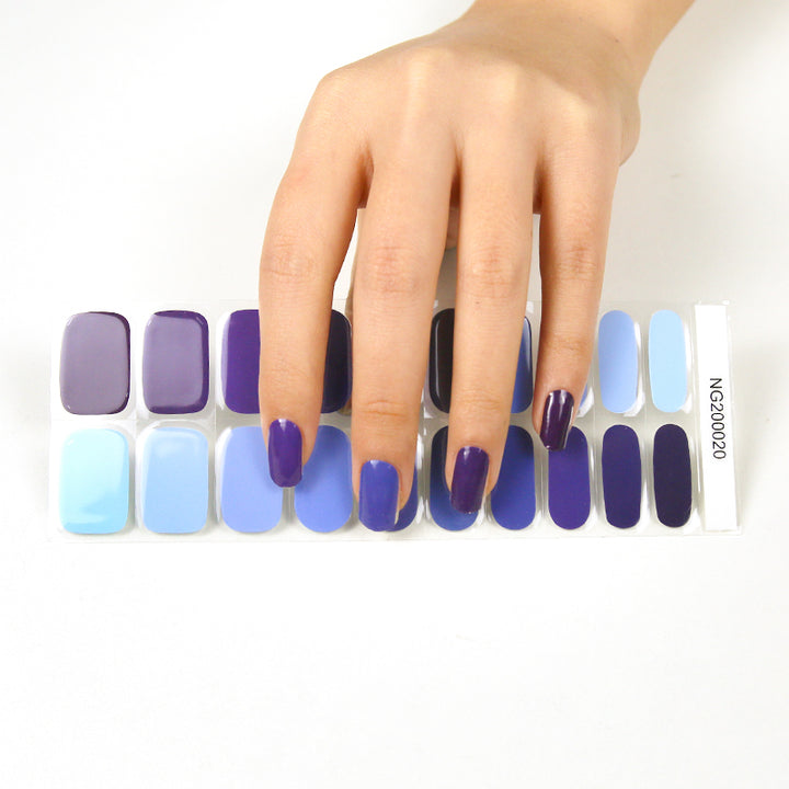 Blue Shades Semi-cured UV Gel Nail Wraps-NG200020