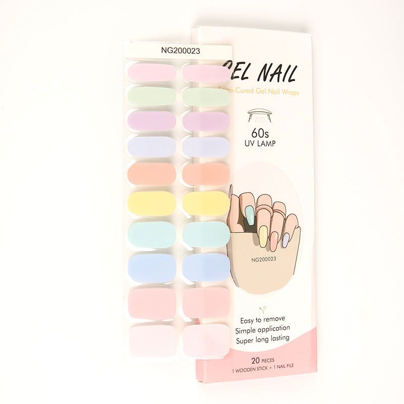 Cotton Candy Semi-cured UV Gel Nail Wraps-NG200023