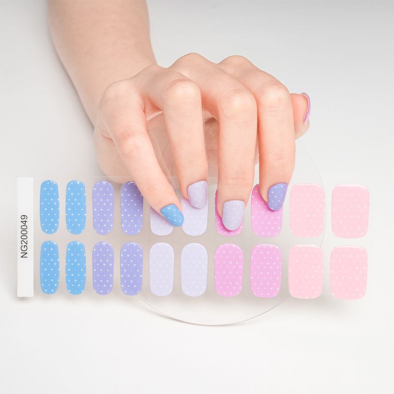 Milkshake Polkadots Semi-cured UV Gel Nail Wraps-NG200049