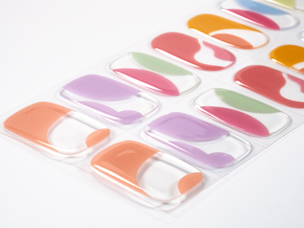 Multicolour Swirl Semi-cured UV Gel Nail Wraps-NG200254