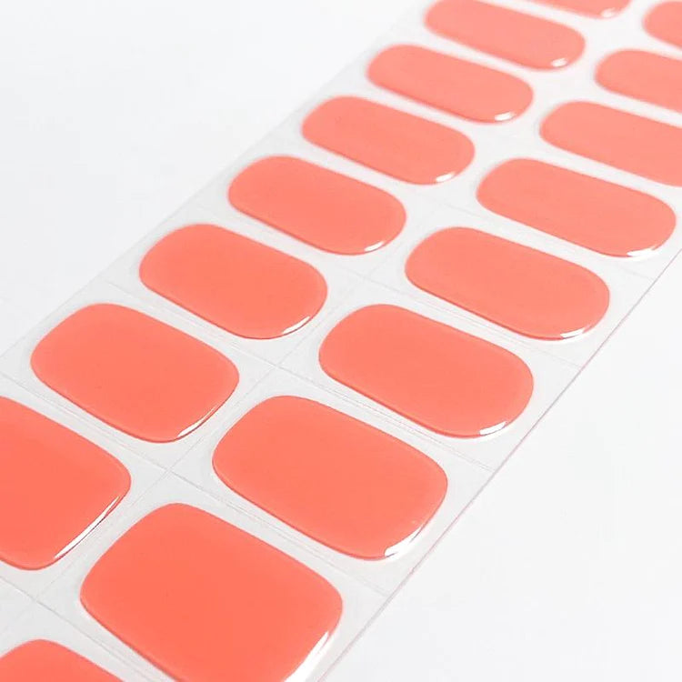 Coral Semi-cured UV Gel Nail Wraps-NG200314