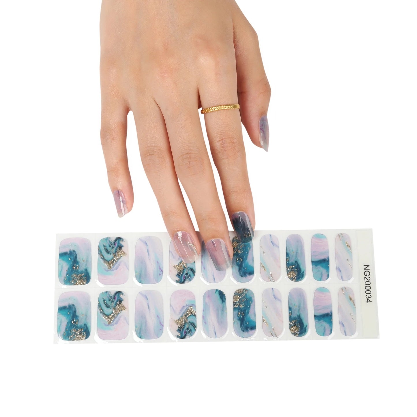 Marble Semi-cured UV Gel Nail Wraps-NG200034