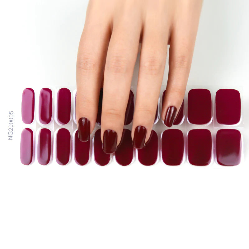 Ruby Semi-cured UV Gel Nail Wraps-NG200005