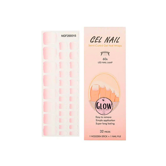 Toenail Semi-cured UV Gel Wraps - Light Pink Ombre-NGF200015